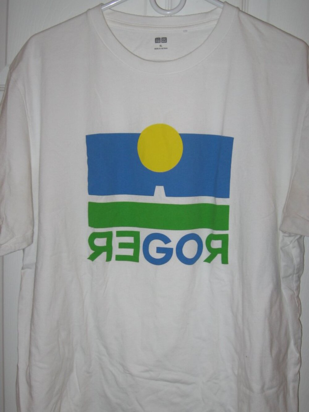 Uniqlo Graphic T-Shirt Men's Size XL White Roger Federer